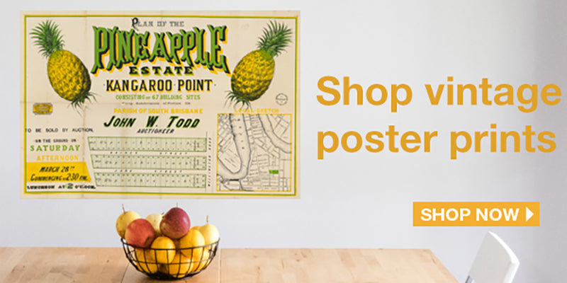 Search for your suburb, vintage poster prints