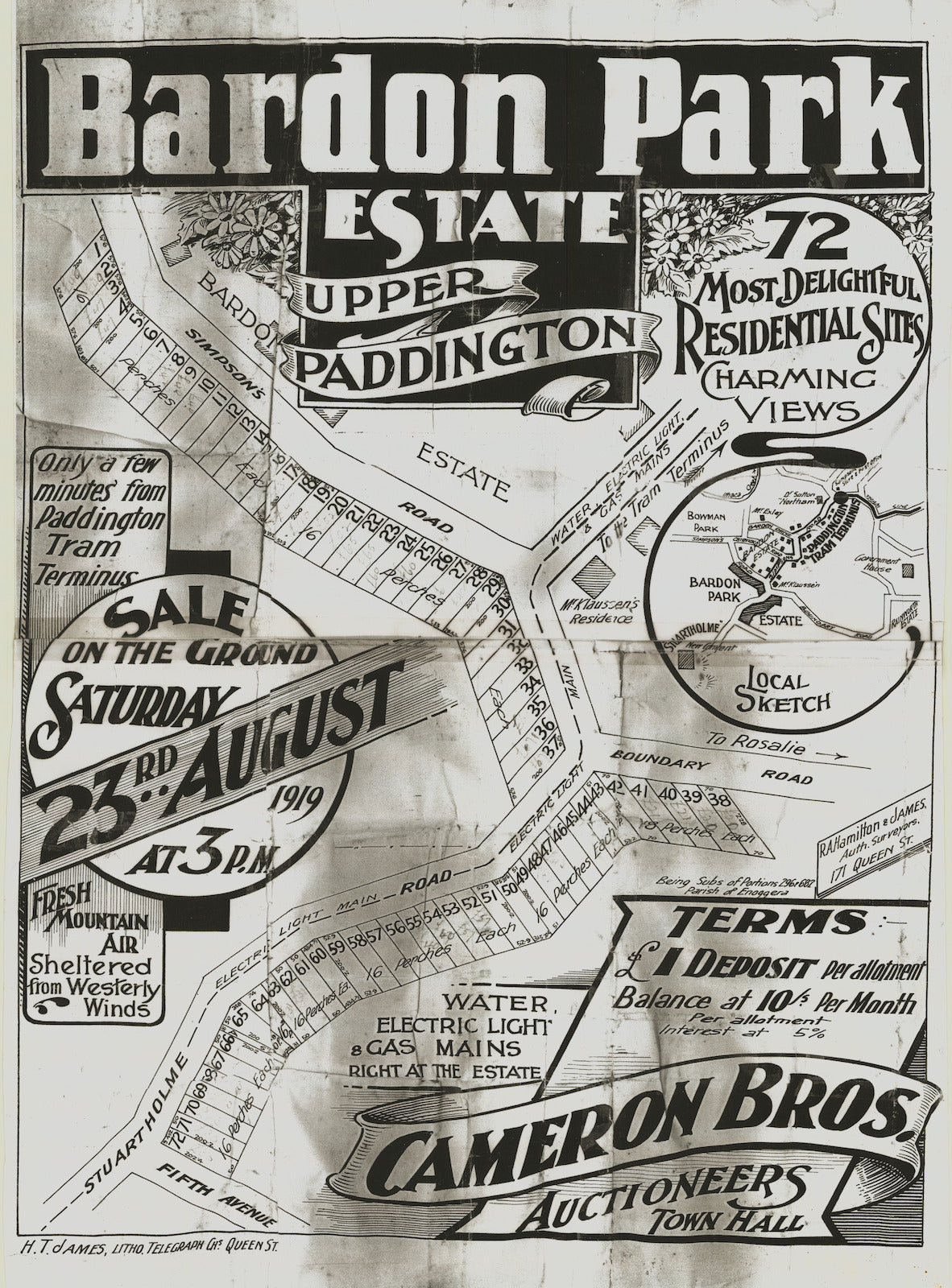 Poster Estate Map - Bardon Park Estate, Upper Paddington 1919 – Library ...