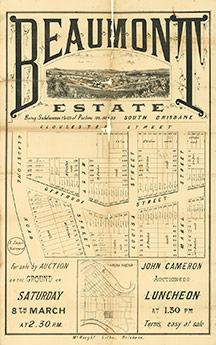 Poster Estate Map Beaumont Estate Highgate Hill South Brisbane