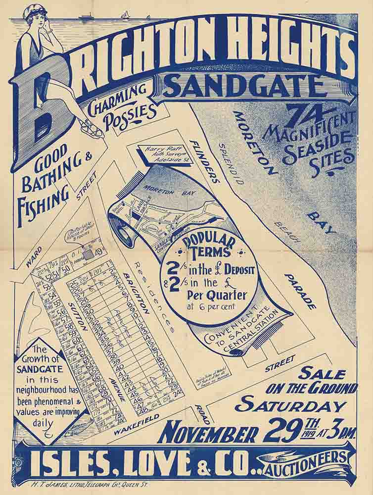 Poster Estate Map - Brighton Heights, Sandgate 1919 – Library Shop