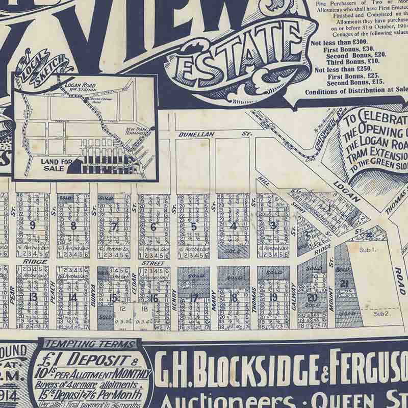 Poster Estate Map - Toohey's City View Estate, Greenslopes 1914 ...